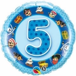 Themed Birthday Foil | 1-5 | Blue | 45cm
