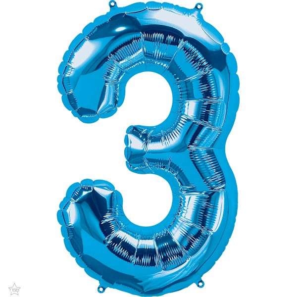 Number 3 Megaloon Foil | 86cm | Multiple Colours