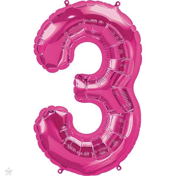 Number 3 Megaloon Foil | 86cm | Multiple Colours