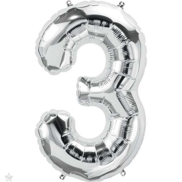 Number 3 Megaloon Foil | 86cm | Multiple Colours