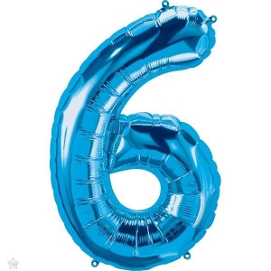 Number 6 Megaloon Foil | 86cm | Multiple Colours