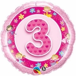 Themed Birthday Foil | 1-5 | Pink | 45cm