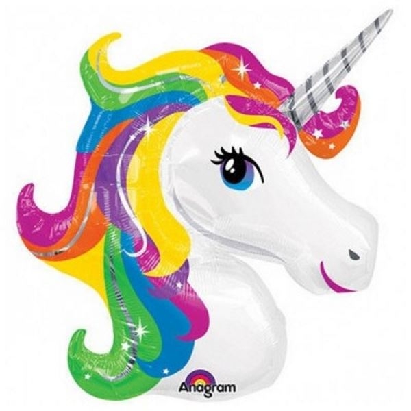 Rainbow Unicorn Head Supershape | 83cm x 73cm