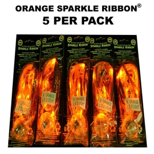 LED Sparkle Ribbon | Orange