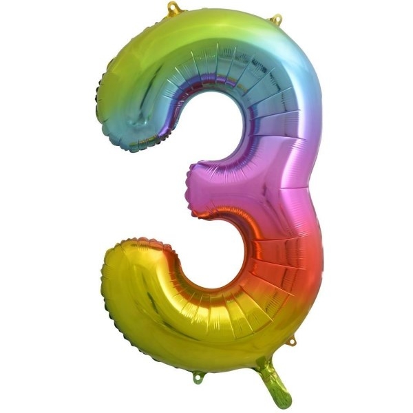 Number 3 Megaloon Foil | 86cm | Multiple Colours