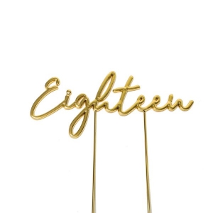 Eighteen Metal Cake Topper | Gold