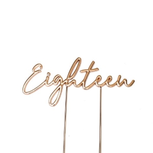 Eighteen Metal Cake Topper | Rose Gold