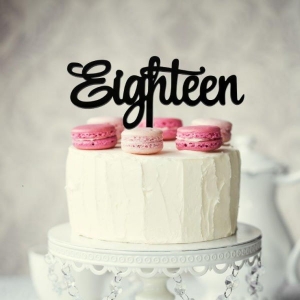 Eighteen Cake Topper | Black
