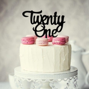 Twenty One Cake Topper | Black