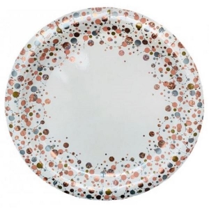 Paper Dinner Plate | Rose Gold Sparkling Fizz | 8 pack
