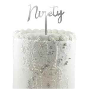 Ninety Acrylic Cake Topper | Silver