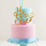 He or She Cake Topper | White or Gold