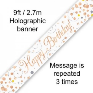 Happy Birthday Rose Gold Foil Banner