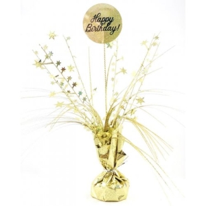 Table Centrepiece |Happy Birthday |Gold & Black