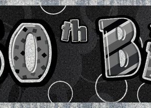 Glitz 50th Birthday black/silver banner